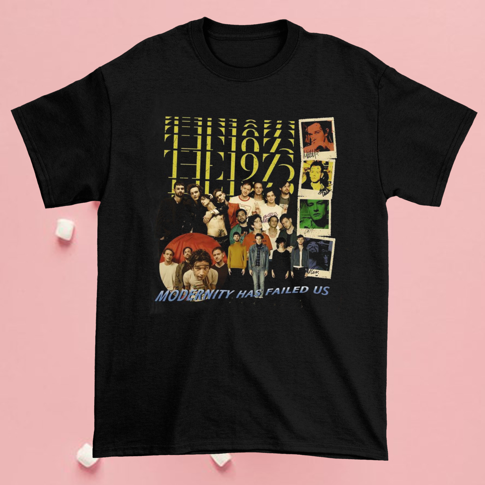 The 1975 Band Music Vintage Retro Black men All size Shirt