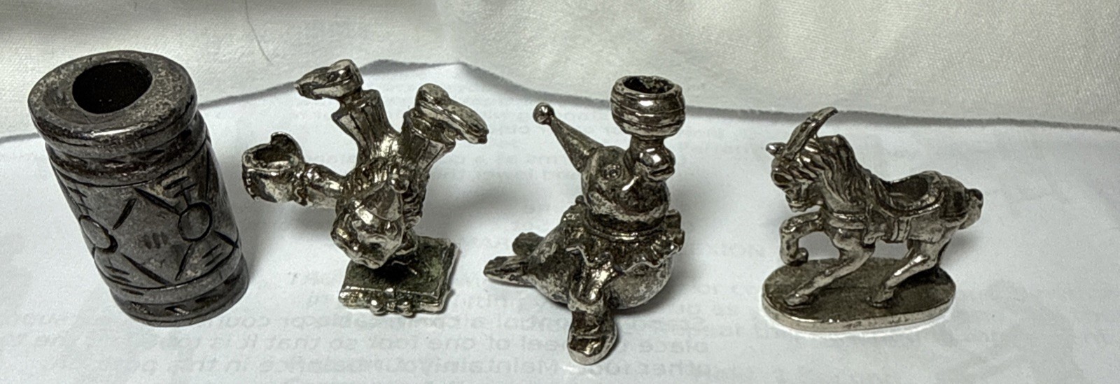 Vintage Blackington Pewter Clown Figurines Lot 4 Seal Horse Clown Barrel 80’s