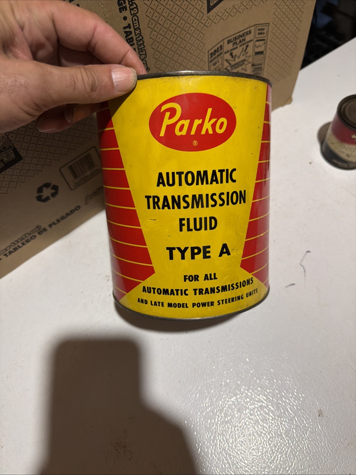 Parko ATF Quart Metal Oil Can Vintage, Detroit Michigan No Cover And Empty