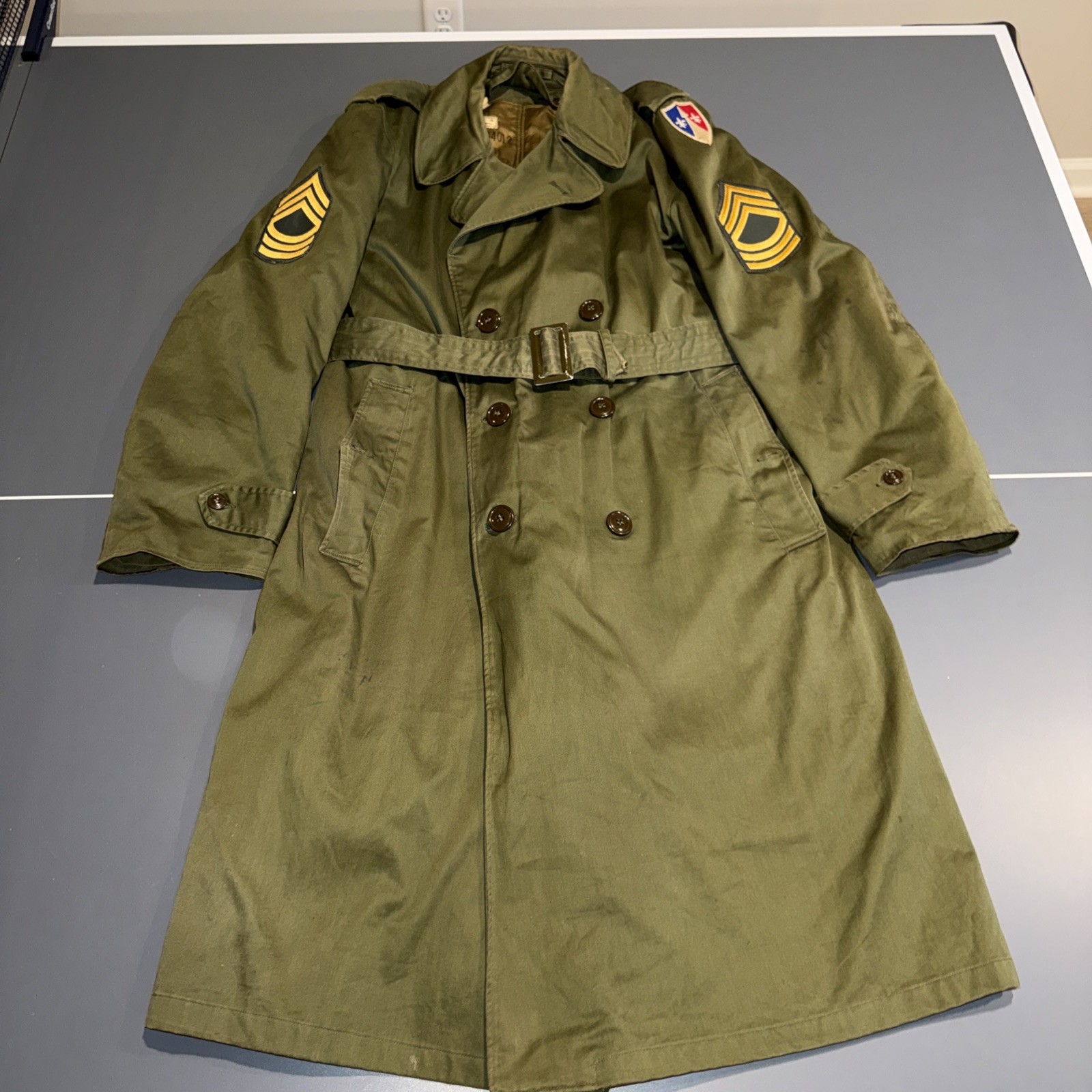 WWII Korean ERA M-1950A Coat Overcoat US Army European Communications Zone