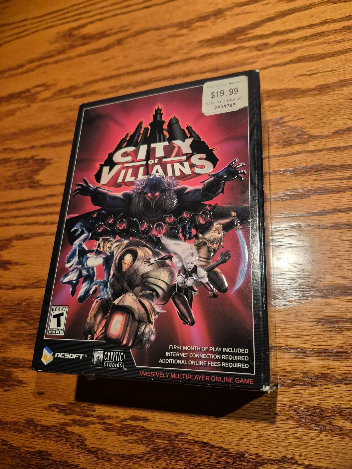 City of Villains PC Game 2005 Cardboard Sleeve Retro MMO Prop Artifact CIB