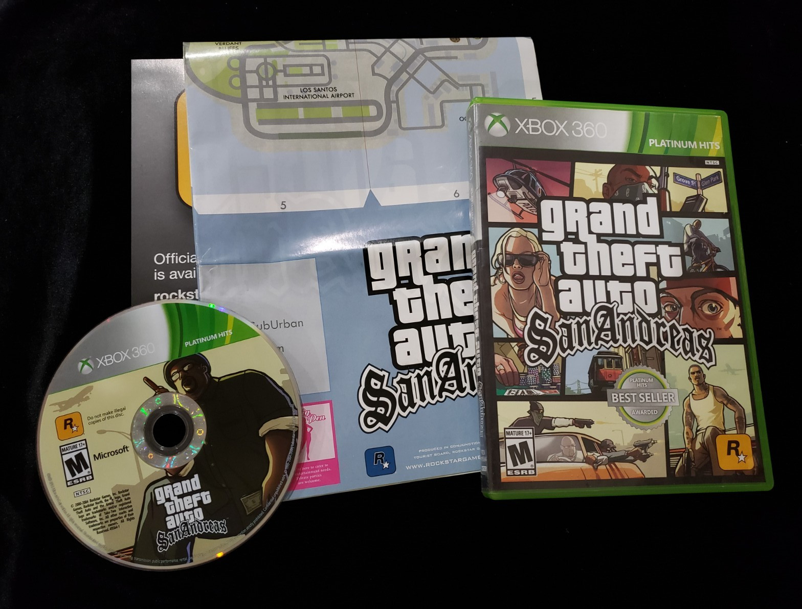 Grand Theft Auto: San Andreas (Xbox 360) CIB w/ Large Map/Poster, TESTED