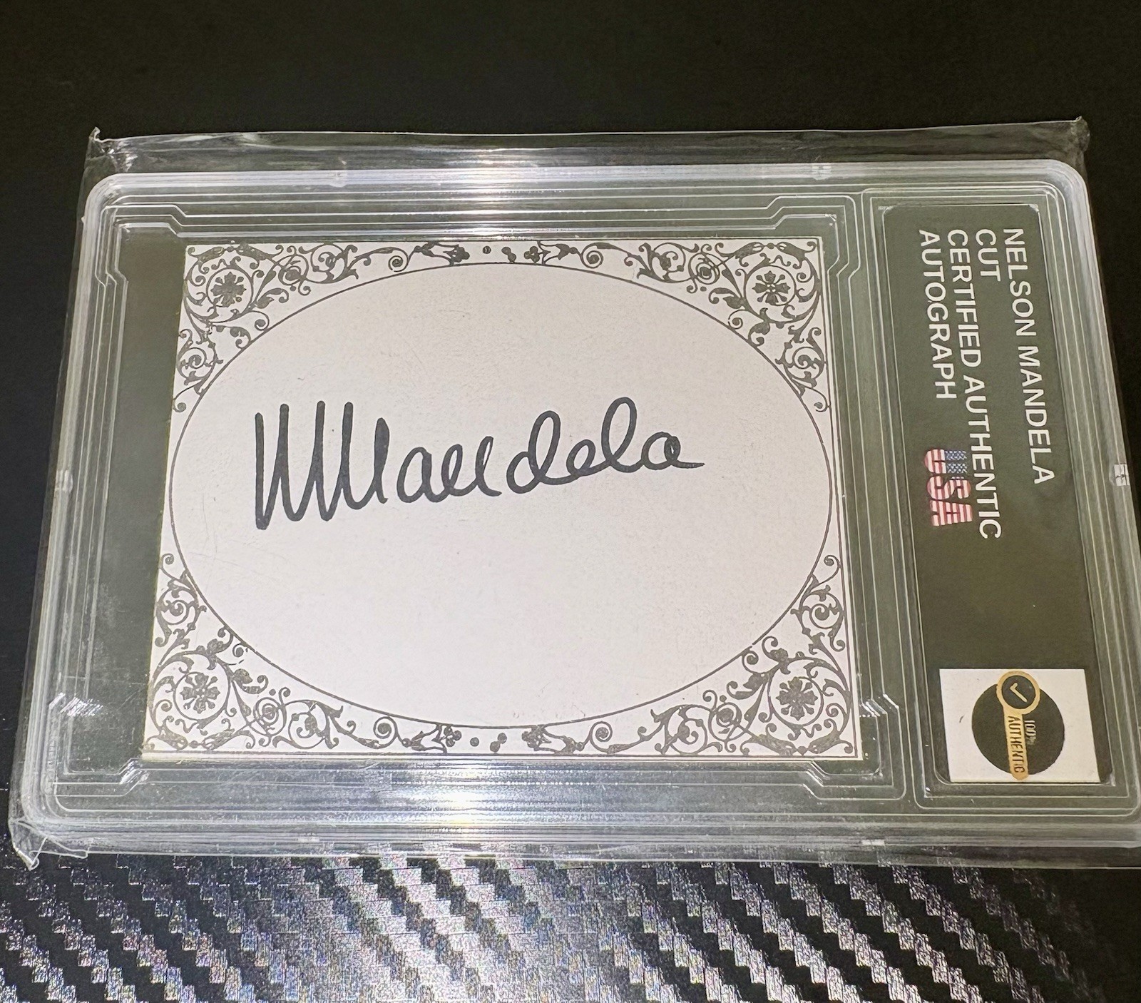 Nelson Mandela Signed Autograph Vintage Cut  Certified Authentic & Encapsulated