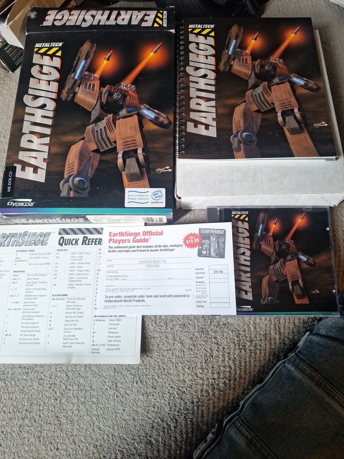 Metaltech Earthsiege PC MS-DOS 5.0+ CD-ROM 1994 Big Box Complete