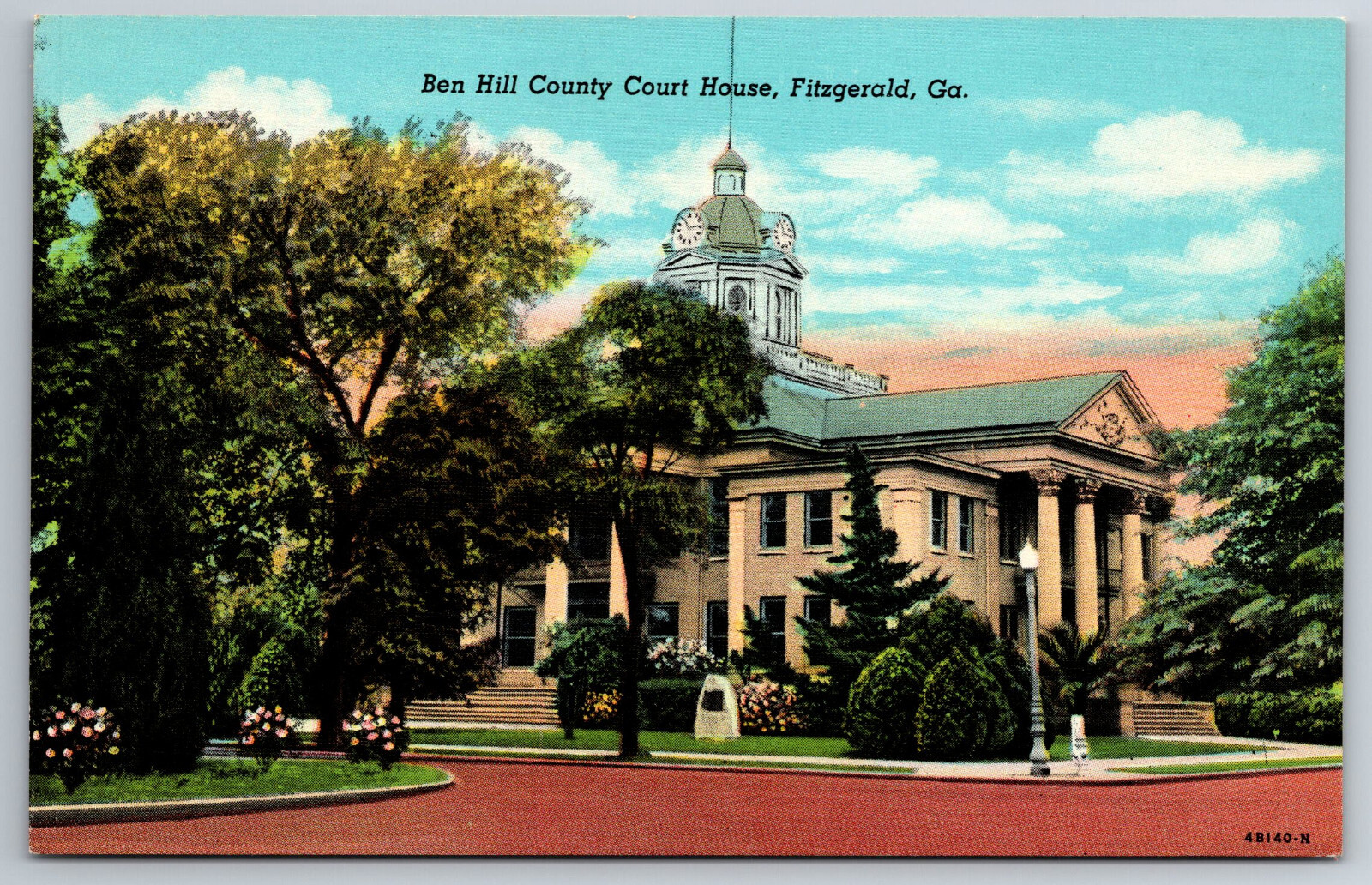 Vintage Postcard GA Fitzgerald Ben Hill County Court House -1277