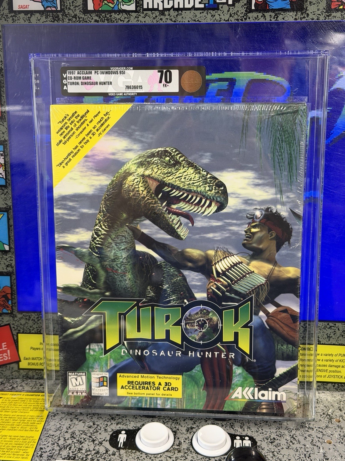 1997 Acclaim Turok Dinosaur Hunter Windows PC CD-ROM VGA 70 Sealed Big Box NEW