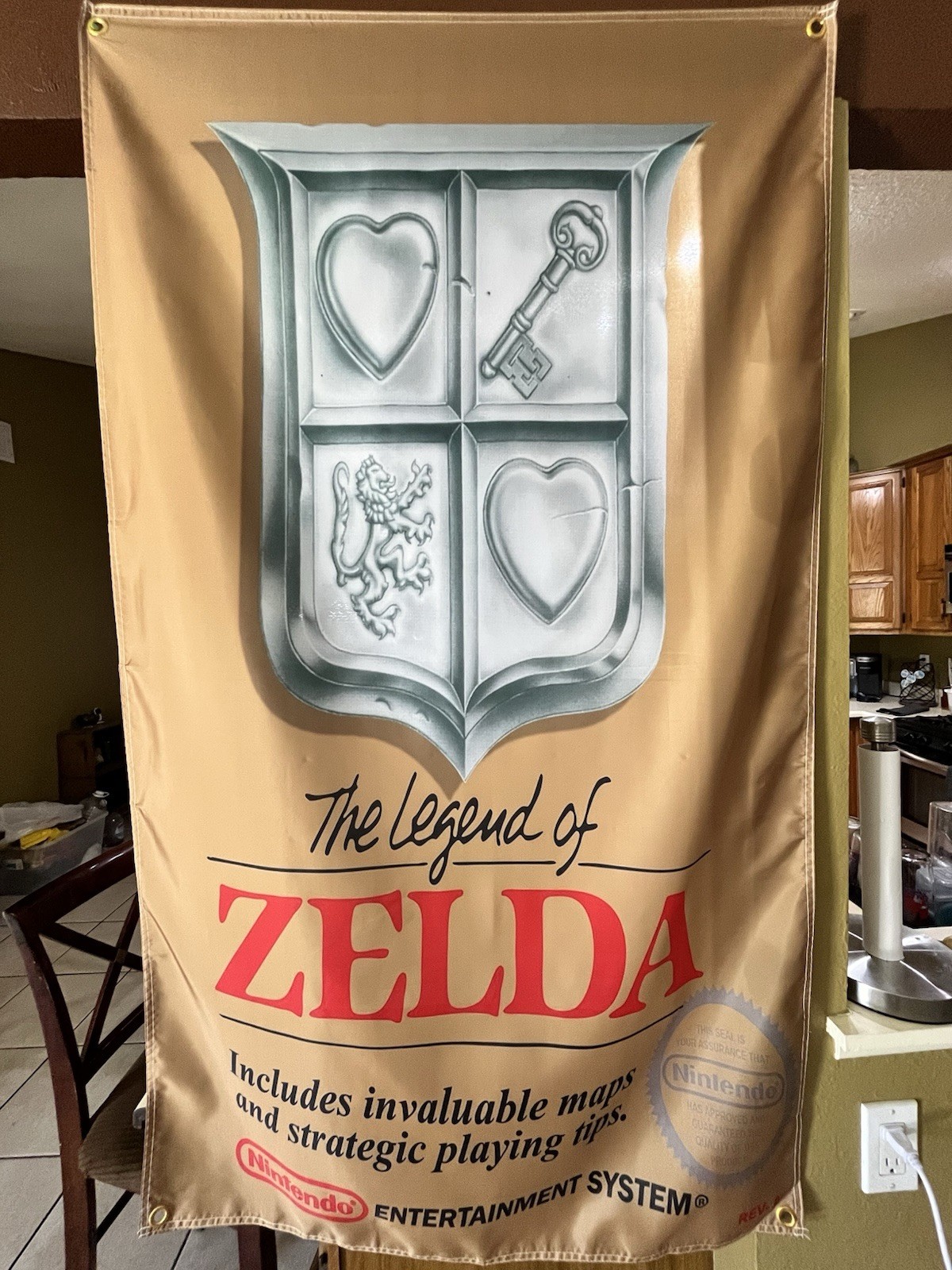 Legend of Zelda 5ft Flag Nintendo Entertainment System NES 1989 Banner Poster