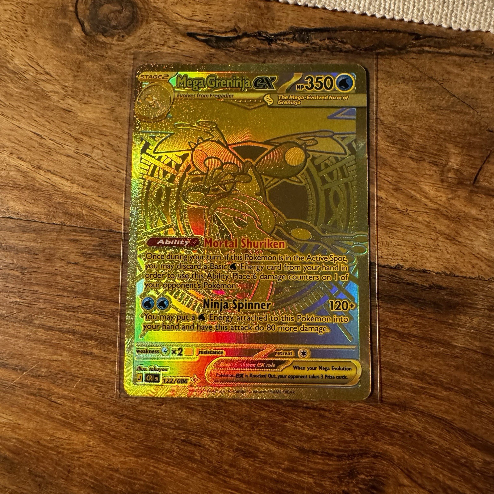 Chaos Rising Gold Mega Greninja EX Ultra Rare 122/086 - Pack Fresh