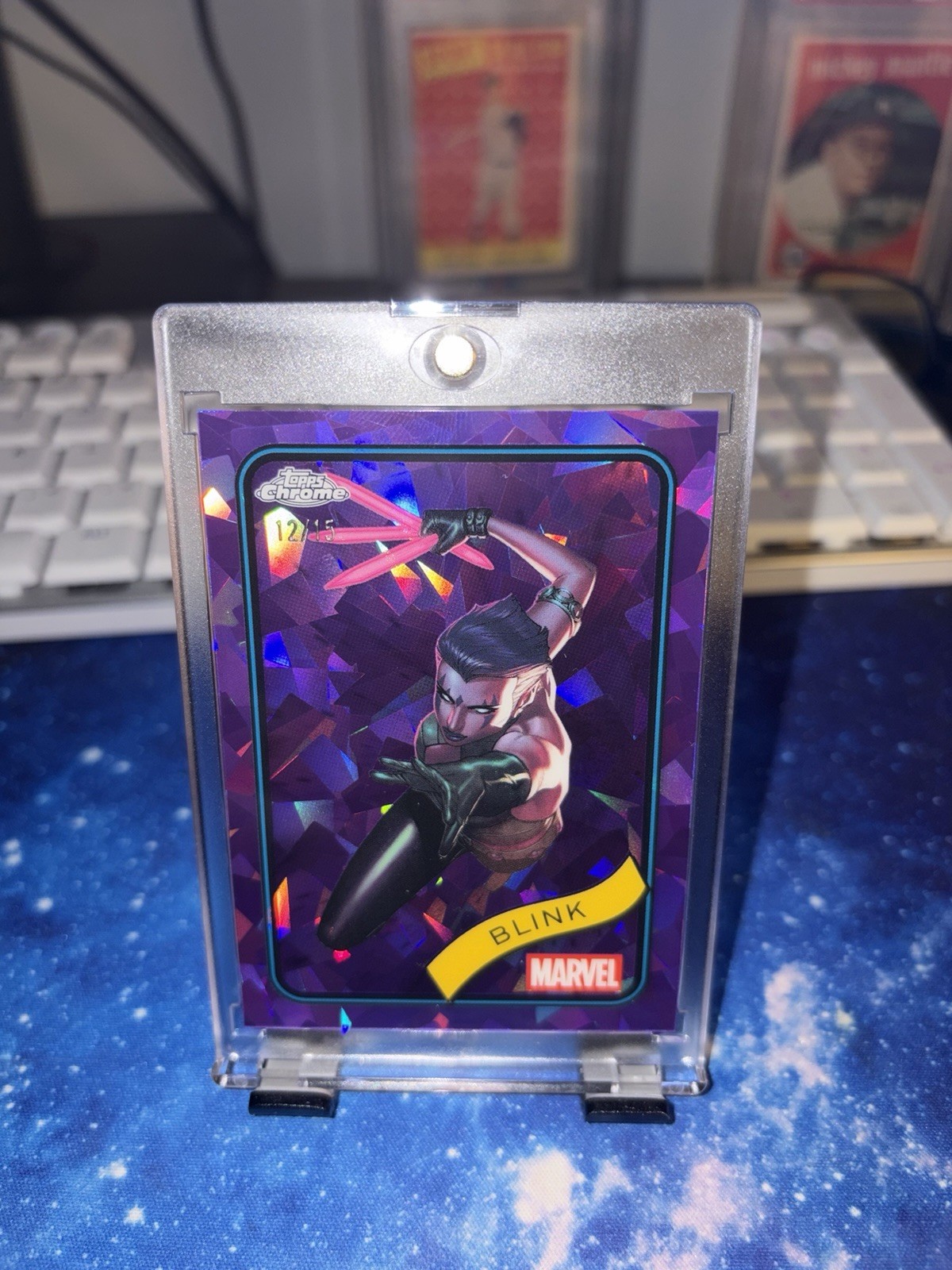 2025 Topps Chrome Marvel Sapphire Blink Purple Refractor /15 NM