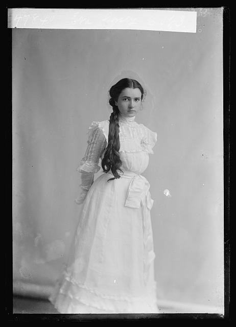 Photo:Eva Casey Portrait c1901 c1903 Young Woman White Dress