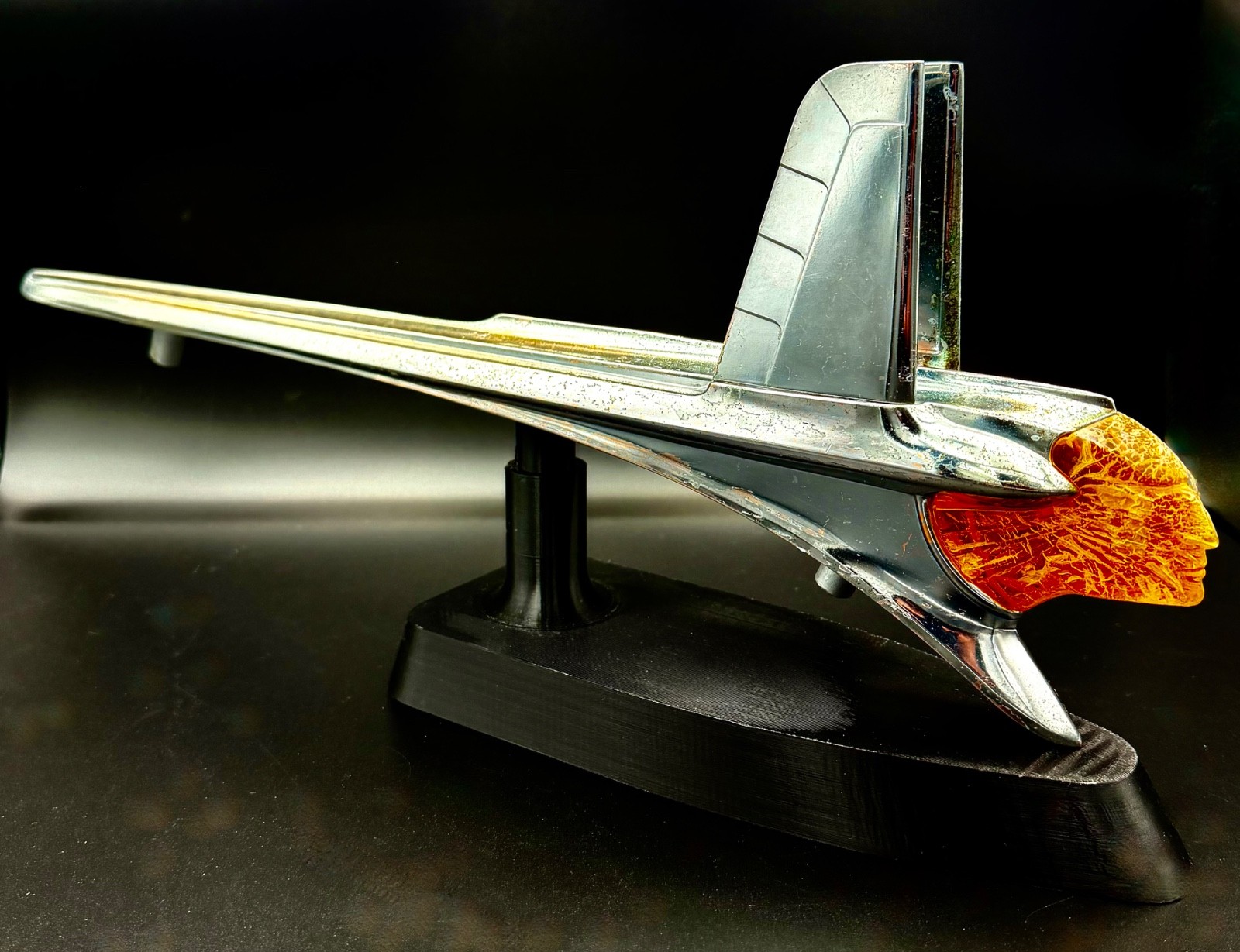 1953 Pontiac Chieftain Illuminated Indian Chief Hood Ornament Original Vintage