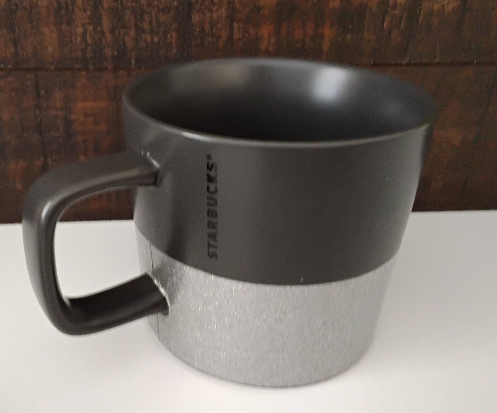 2018 Starbucks Holiday Gray Matte Silver Glitter Coffee Mug, Cup 12oz NEW