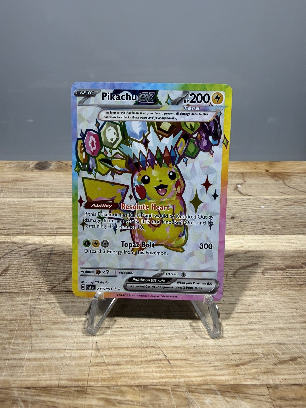 Pokémon TCG Pikachu ex 219/191 Sv08 Surging Sparks Full Art Holo Ultra Rare