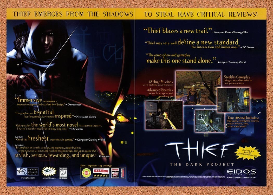 1999 Thief The Dark Project PC Original Advertisement / Retro Promo v4