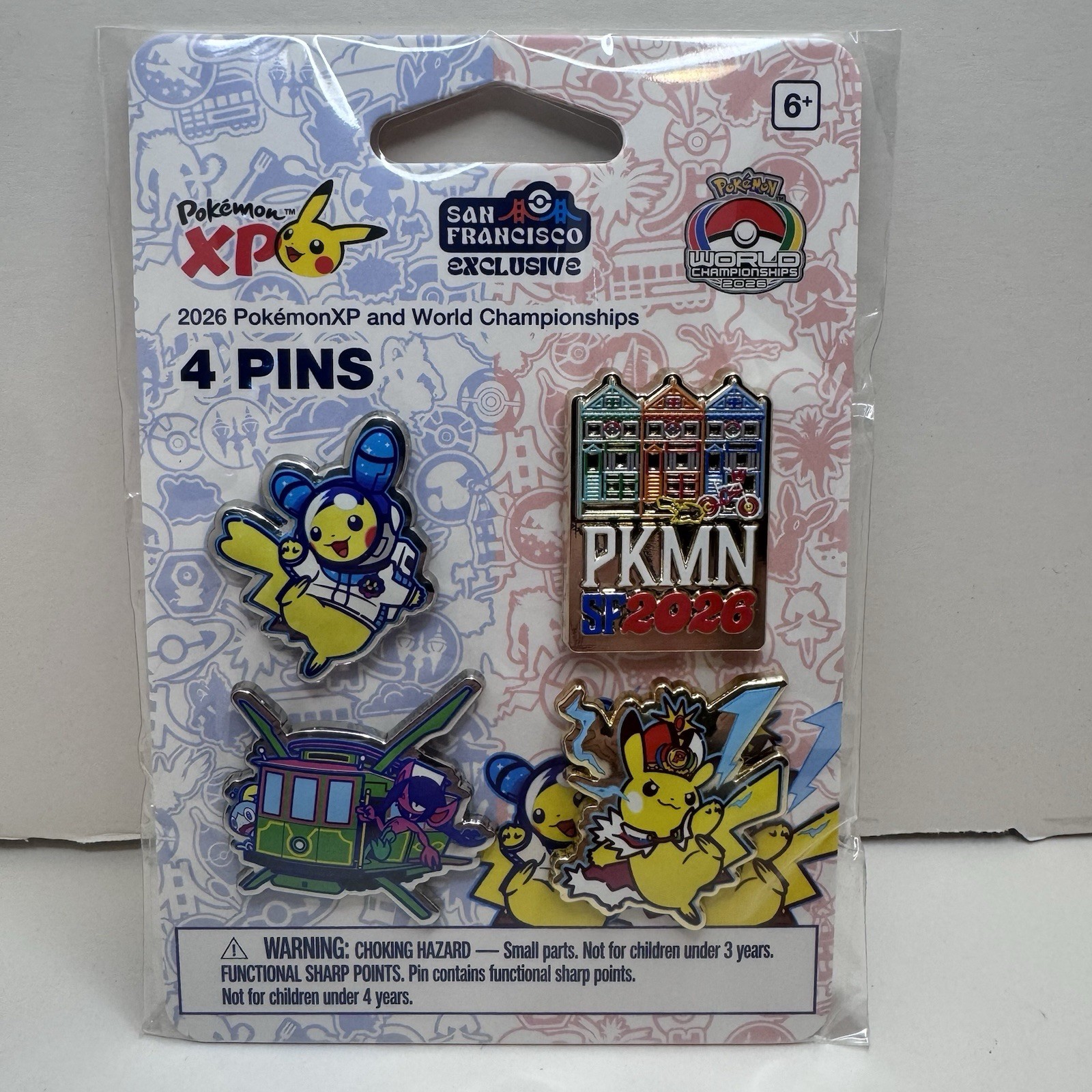 2026 Pokemon XP & World Championships 4 Pin Set San Francisco Exclusive *Sealed*