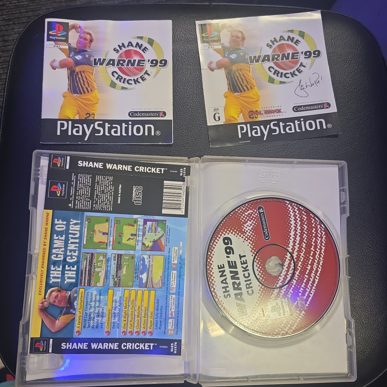 Shane Warne Cricket 99 PS1 Sony Playstation 1 PAL Manual Included