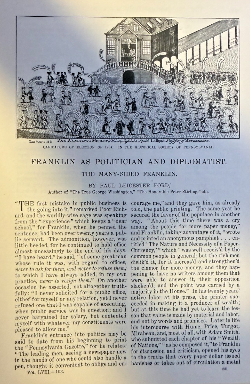 1899 Benjamin Franklin As A Politician & Diplomat illustrated