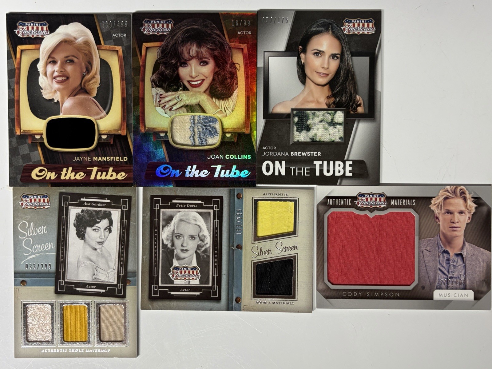 Panini 2015 Americana On the Tube/Silver Screen/Materials Costume Insert Lot (6)