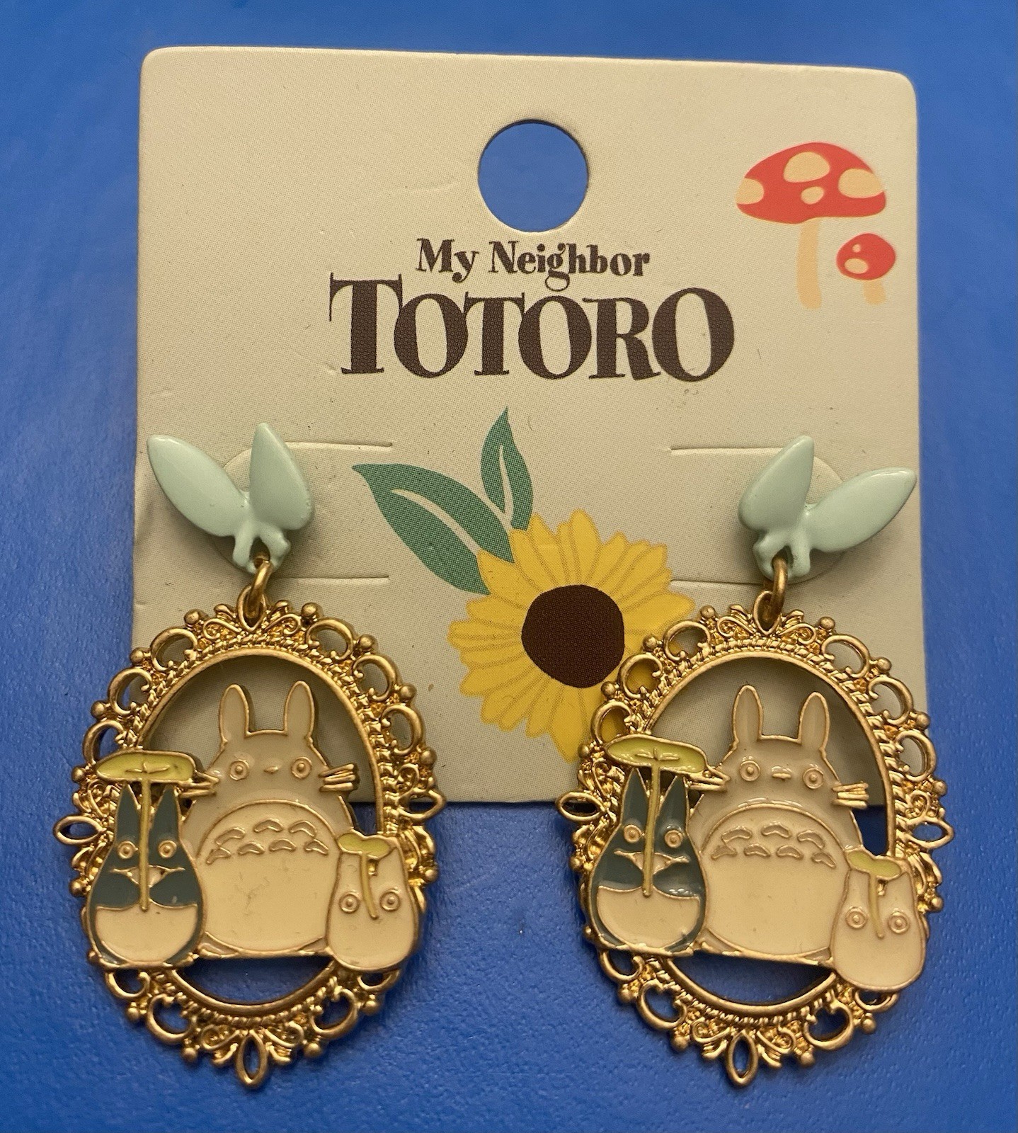 VTG 1988 Studio Ghibli My Neighbor Totoro Trio Cameo Earrings New with Tag
