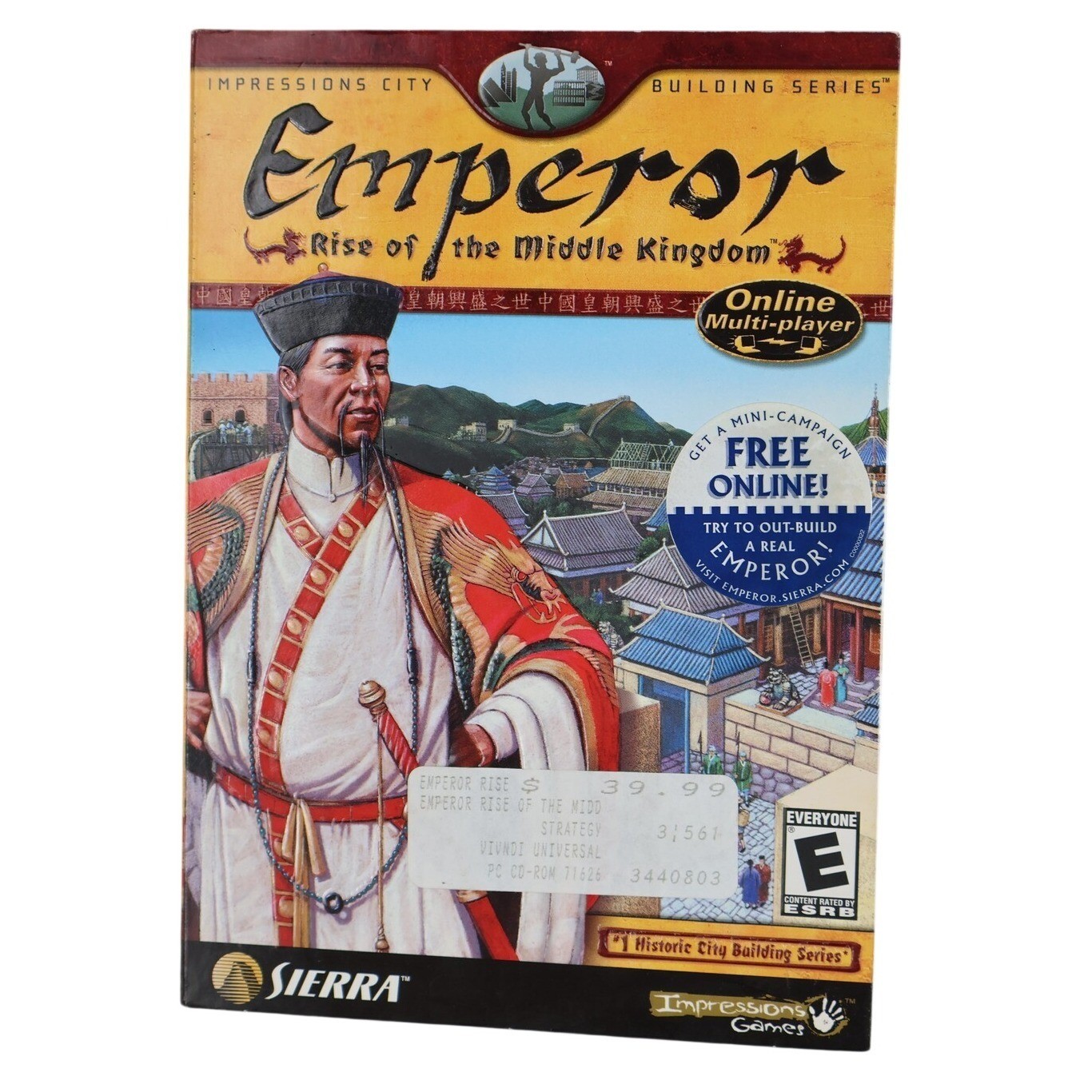 Vintage Emperor Rise of the Middle Kingdom PC CD-ROM Game Sierra Big Box CIB