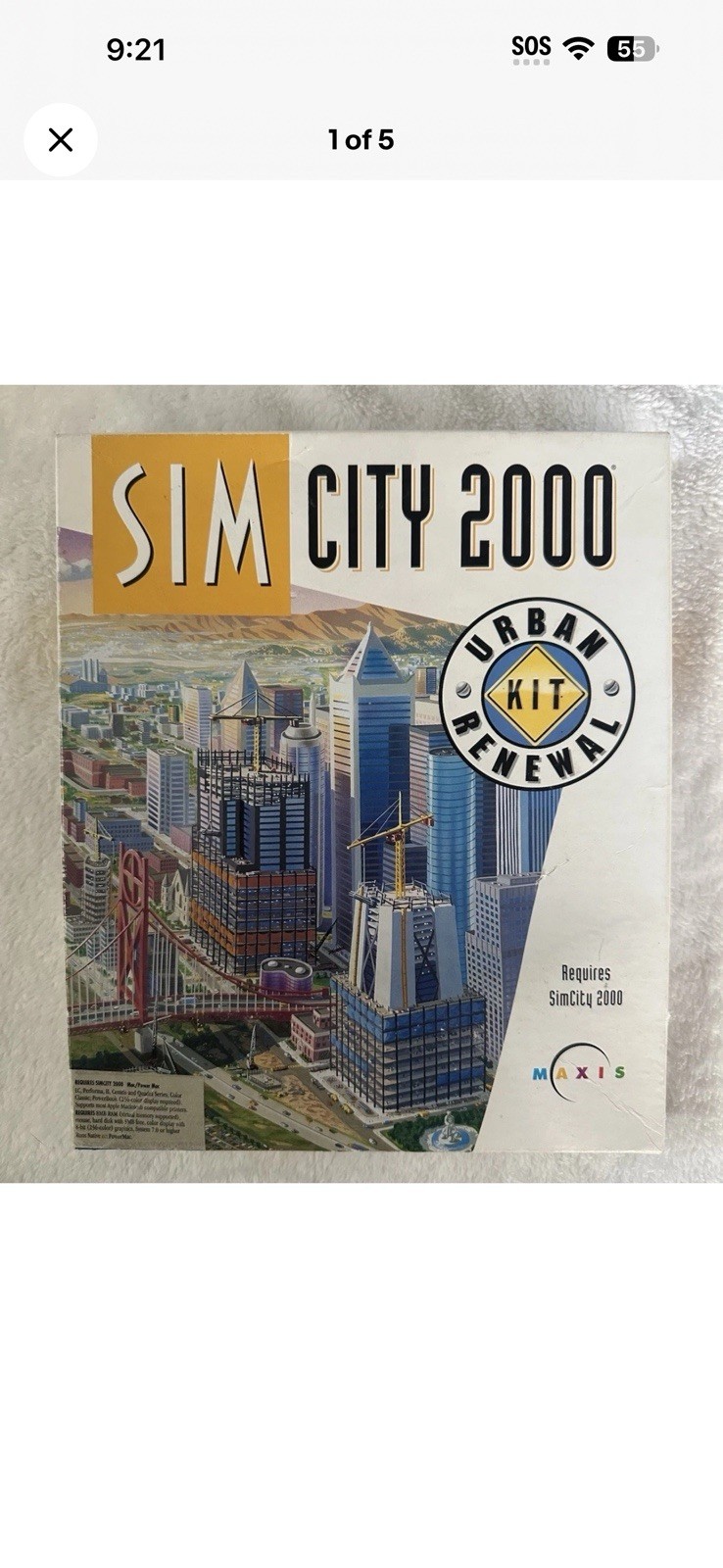 SimCity 2000 Urban Renewal Kit DOS (PC, 1994)