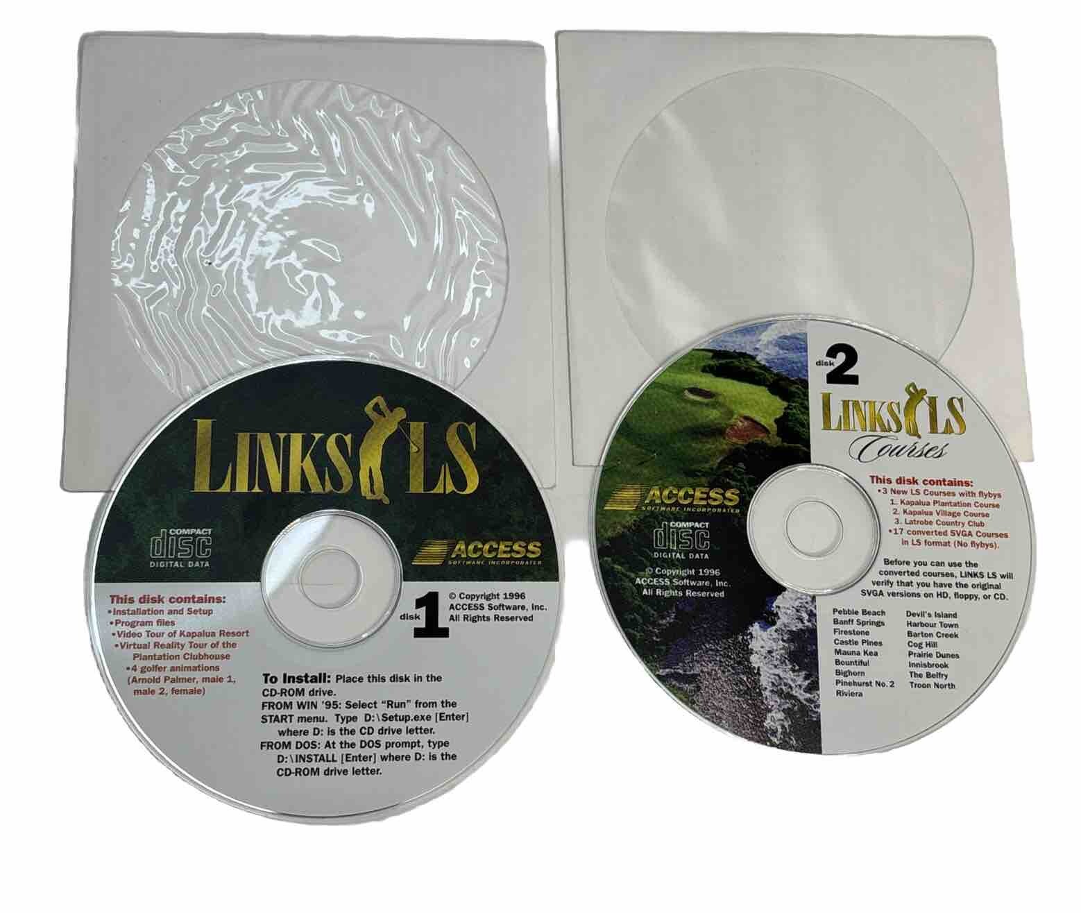 LINKS LS 1996 CD Discs 1 And 2 Windows 95 Access Software