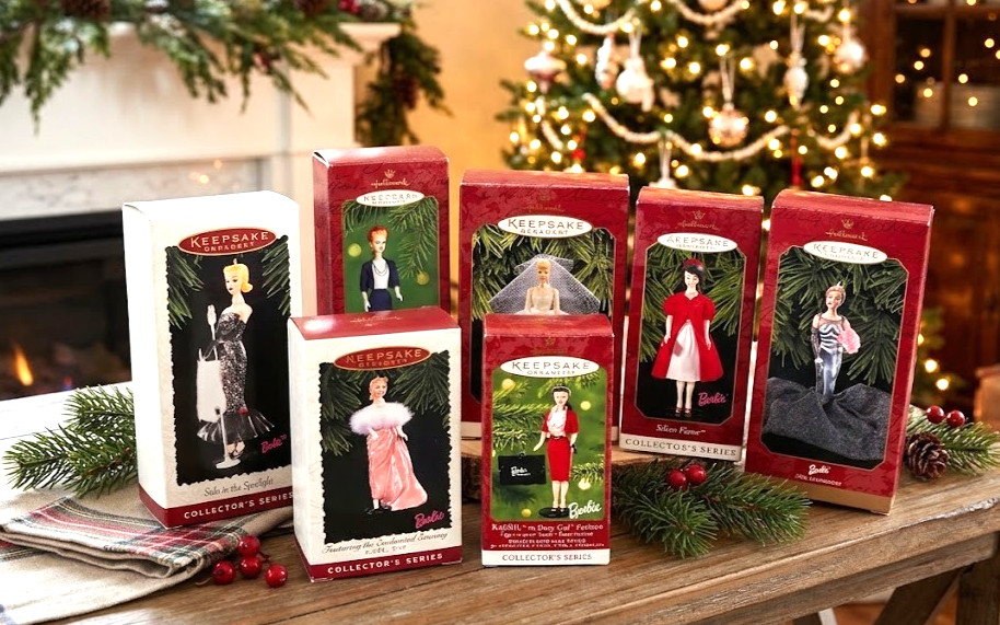 Lot of 7 Hallmark Keepsake Barbie Ornaments 1995-2001 Collector\'s Series NIB Box