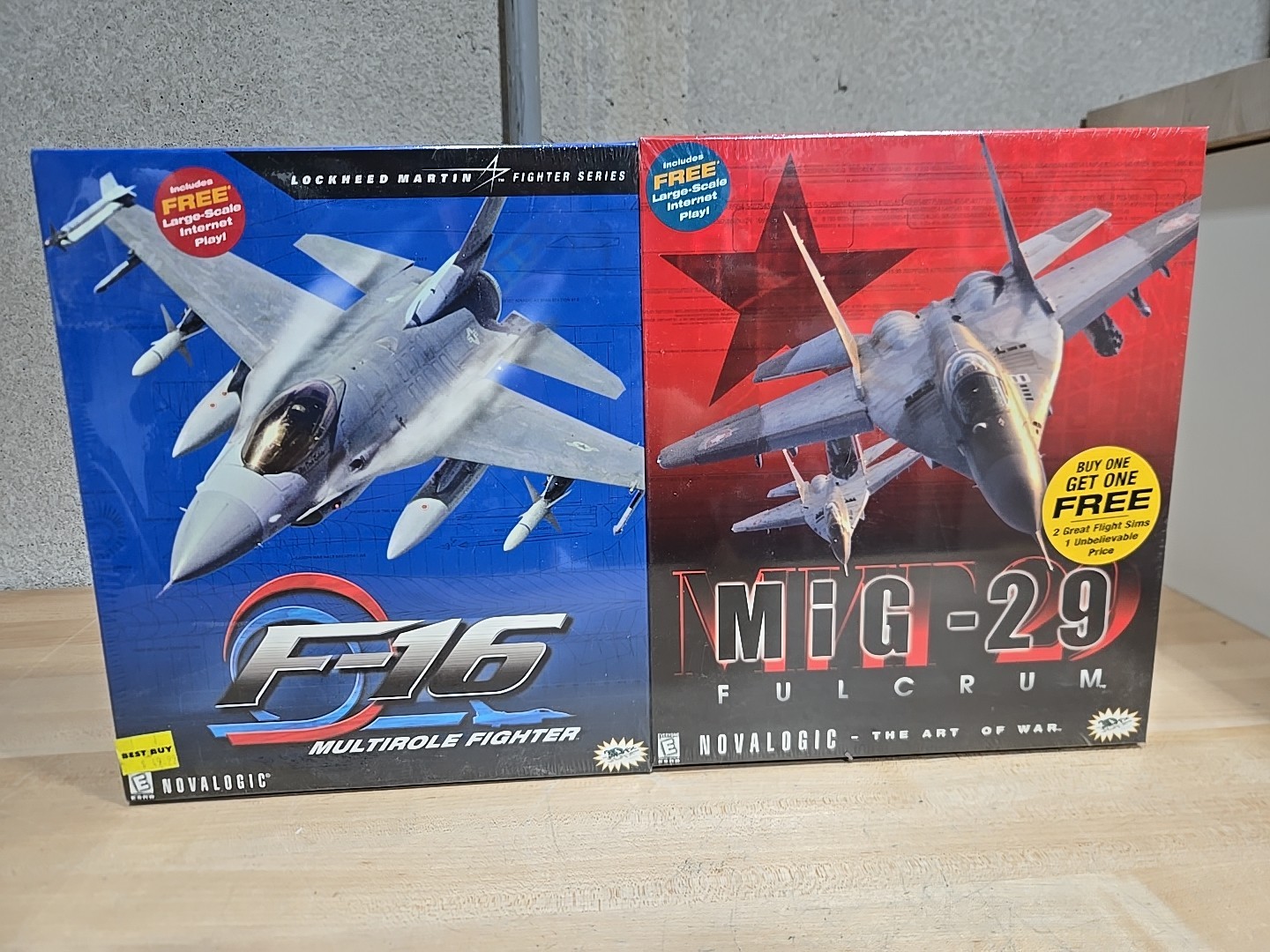 Vintage Novalogic F-16 Multirole Fighter & Mig-29 Fulcrum PC Games 2-Pack Sealed