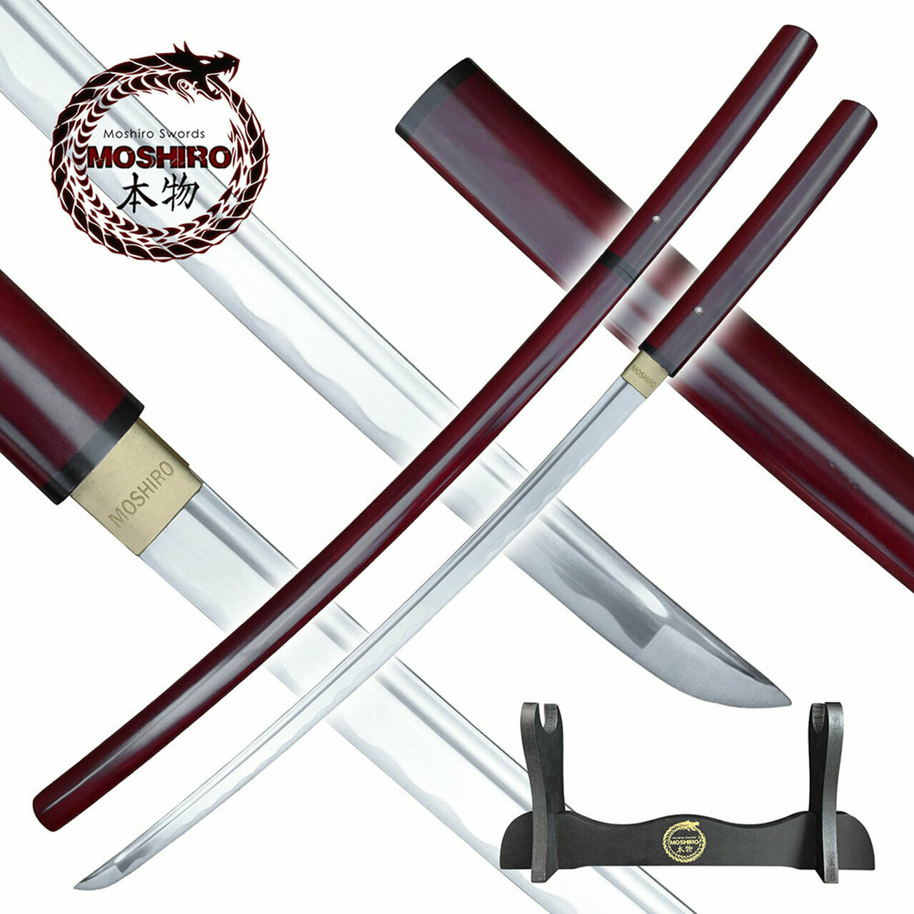 MOSHIRO Shirasaya Functional Katana Bushido Rosewood Sword FullTang Battle Ready