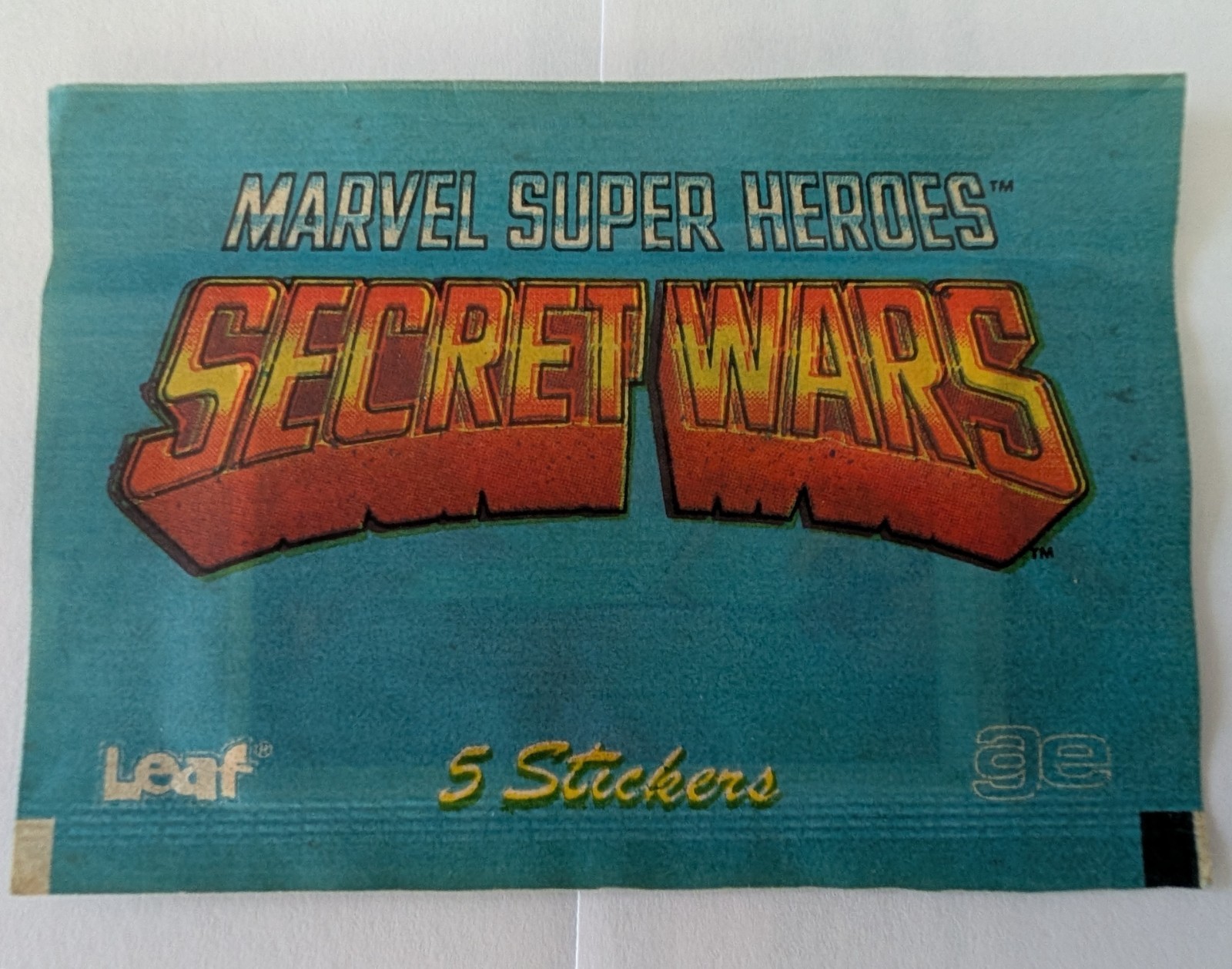 1984 Leaf Marvel Super Heroes Secret Wars Sticker Pack Sealed Unopened Pouch