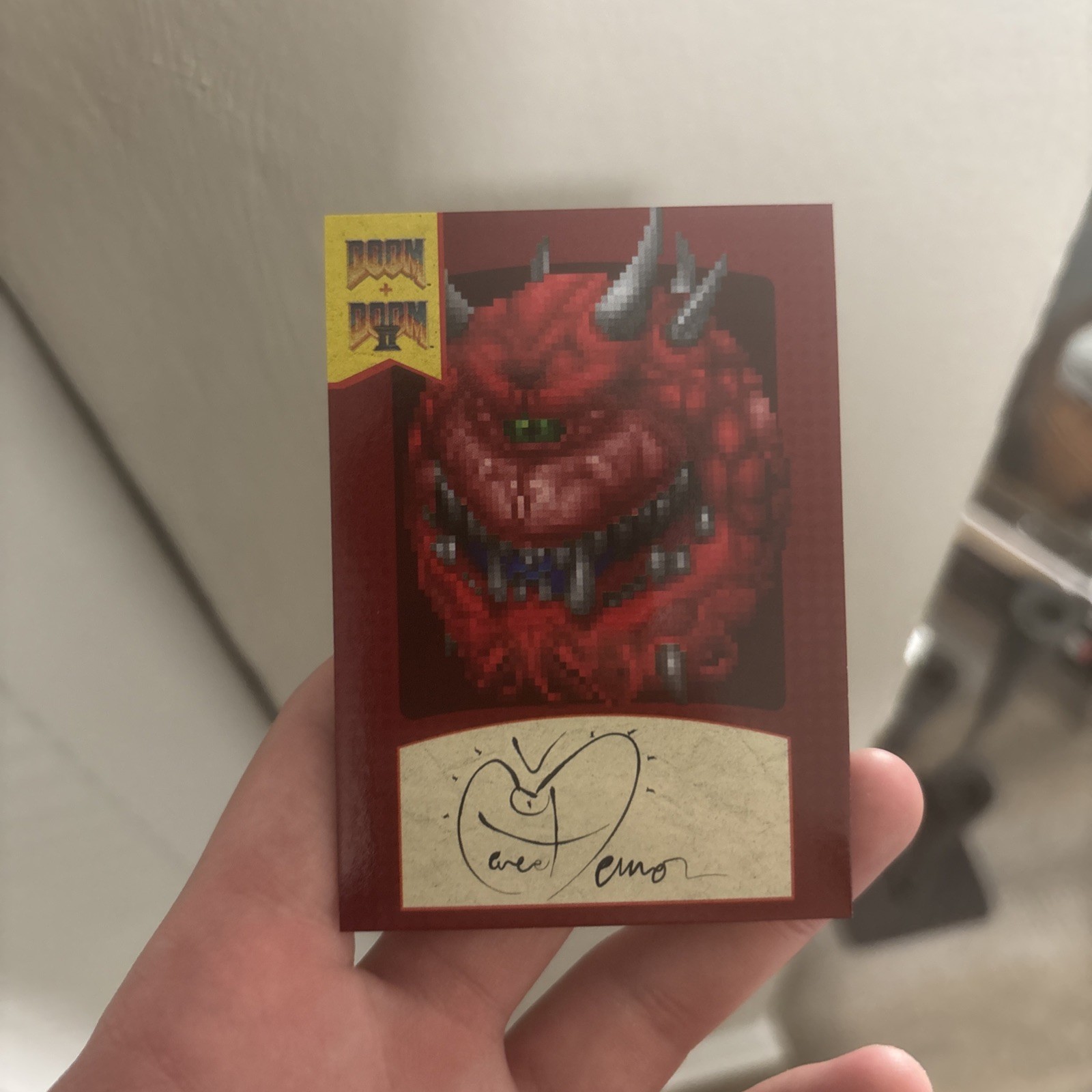 Doom 1+2 Signed Cacodemon Card LRG