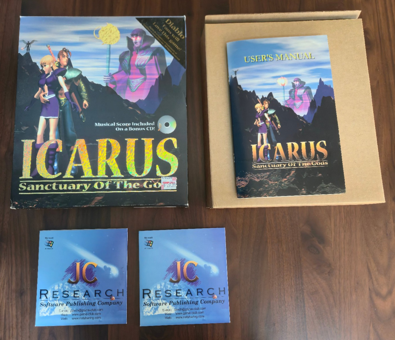 Icarus: Sanctuary Of The Gods (1998) Big Box PC CD-ROM CIB Game + Soundtrack