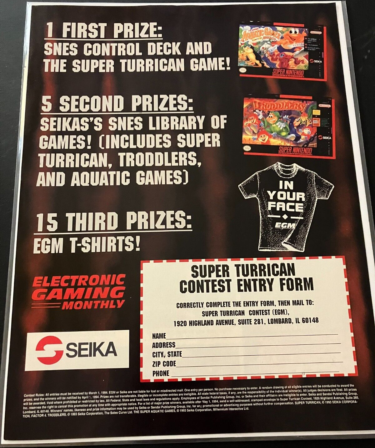 Super Turrican, Troddlers, Aquabats from Seika  Vintage Gaming Print Ad Wall Art