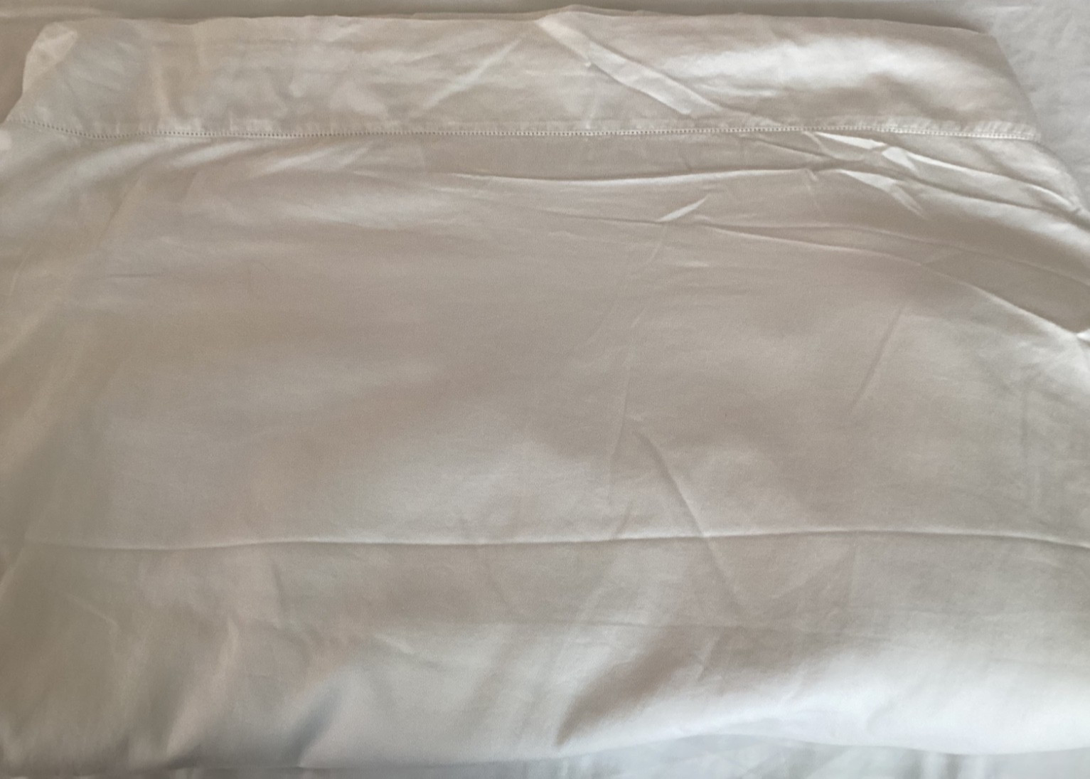 Frette Hemstitched King Flat Sheet White Cotton Portugal