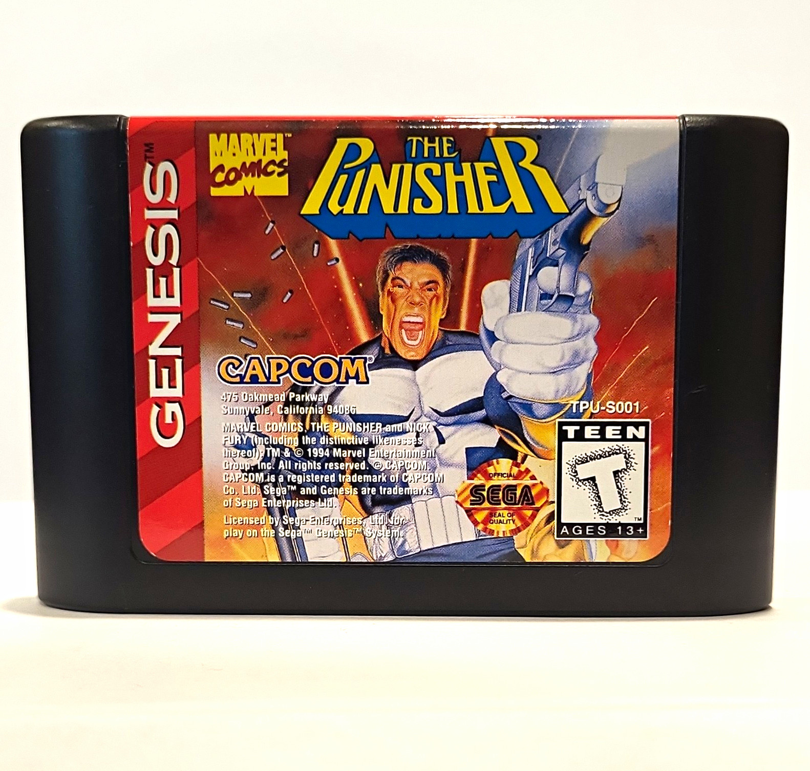 Capcom The Punisher (Sega Genesis, 1994) Marvel Comics - Cart Only - Tested