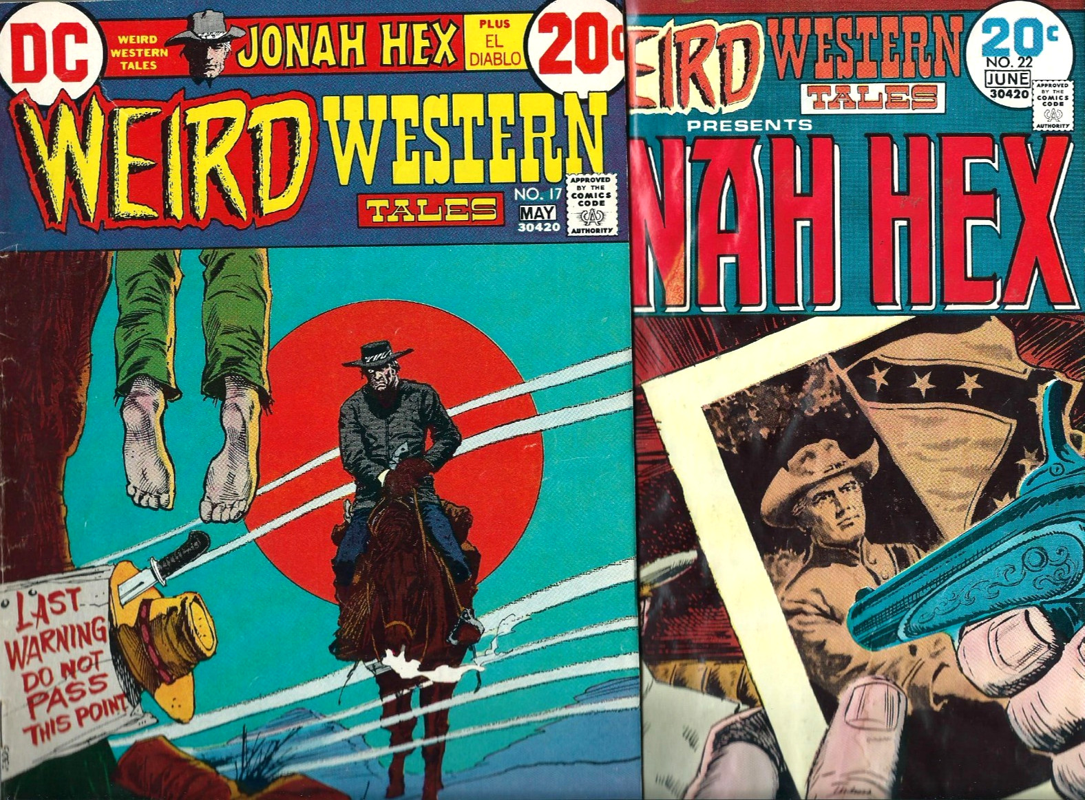 WEIRD WESTERN TALES LOT -- #17 [1973] & #22 [1974] -- JONAH HEX -- 2 DC COMICS