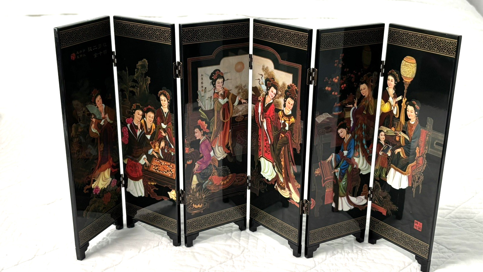 Asian traditional desktop  6-Panel Book Screen \