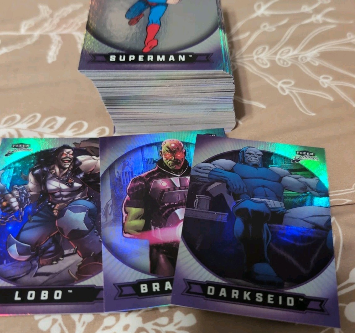 2025 DC Fleer Brilliants Superman Complete Purple Parallel  Set 1-90