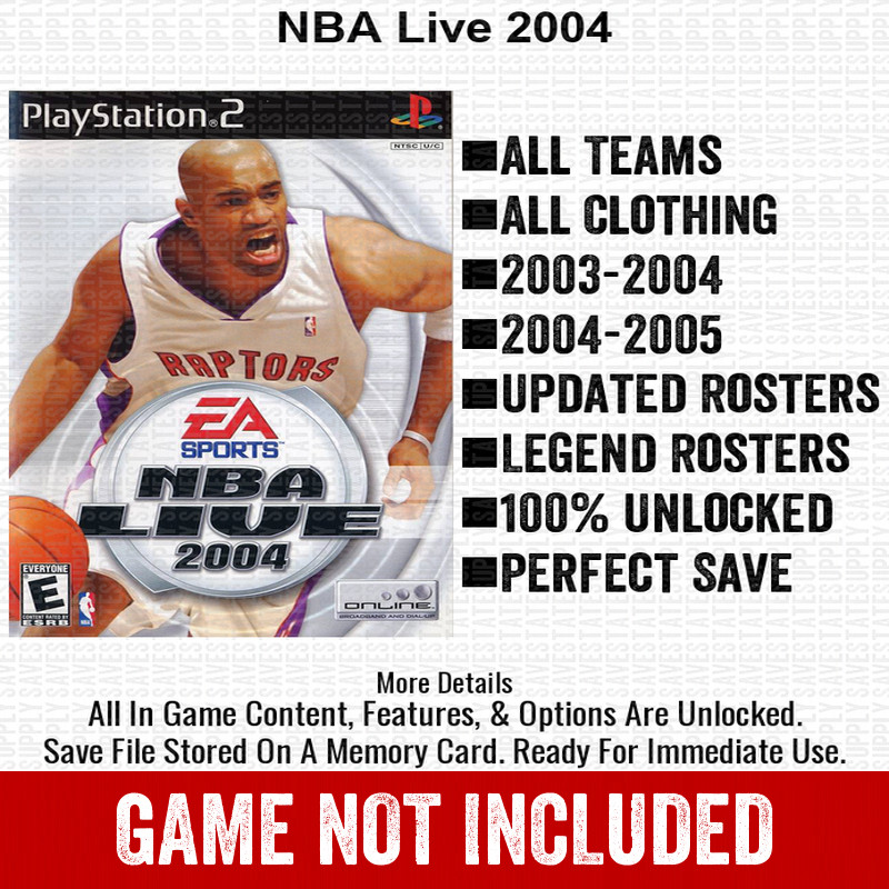 NBA Live 2004 100% PS2 Memory Card All CHEATS ITEMS