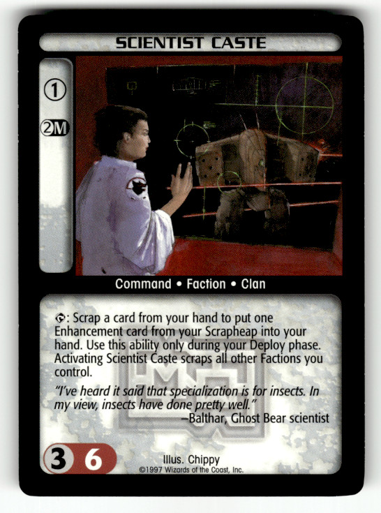BattleTech Scientist Caste 1997 Wizards of the Coast CCG MechWarrior