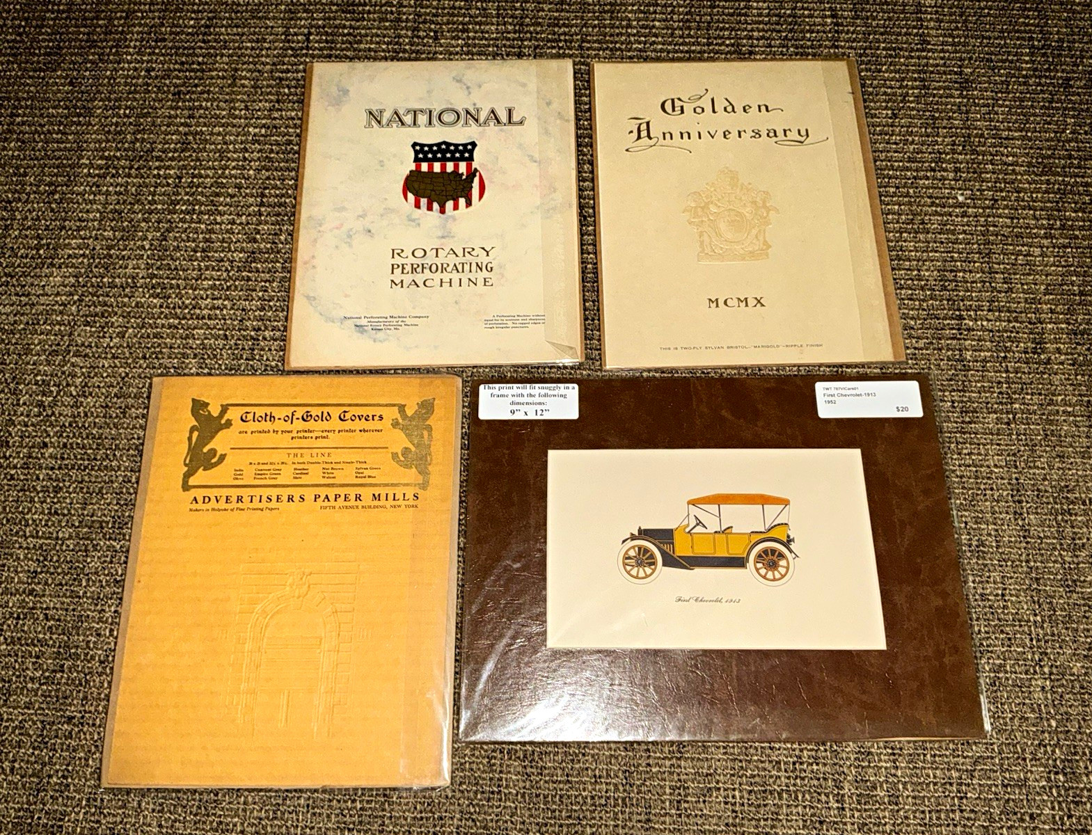 Lot of 4 Vintage Advertising Prints American Book Art 1910s