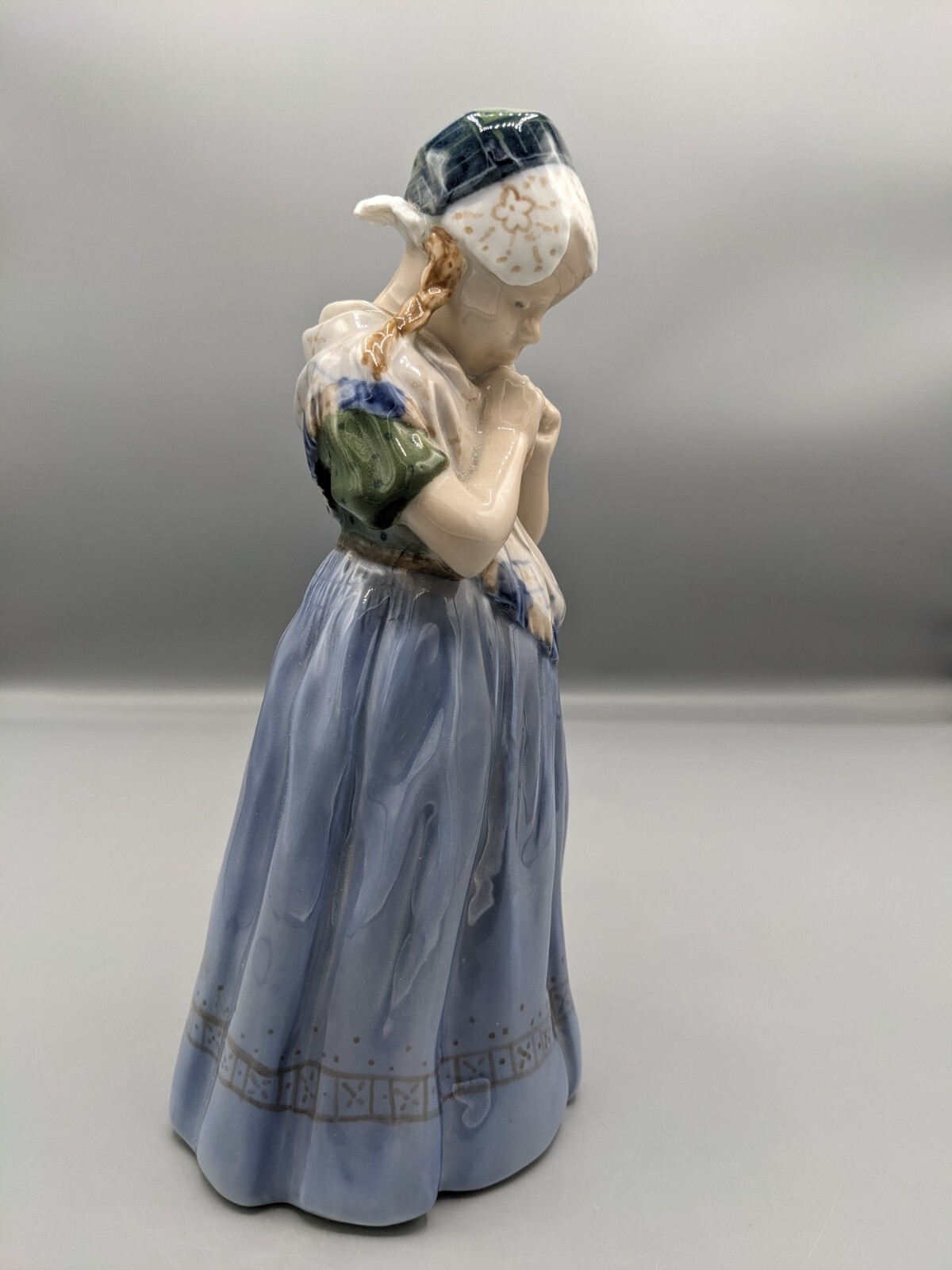 Large 1969s Vintage Denmark Royal Copenhagen Girl Porcelain Figurine 8\