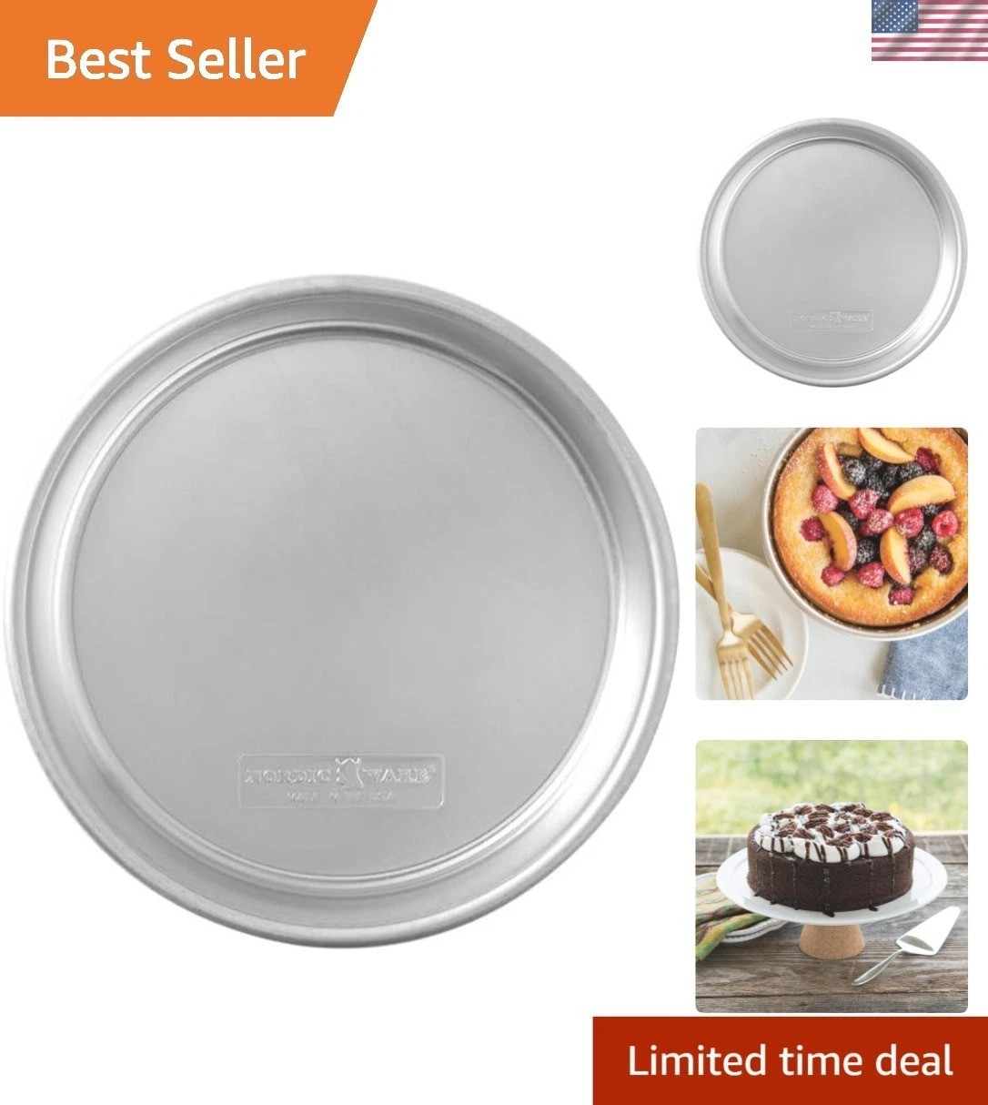 Naturals 8-Inch Round Cake Pan - Perfect for Layer Cakes, Oven Safe & Durable
