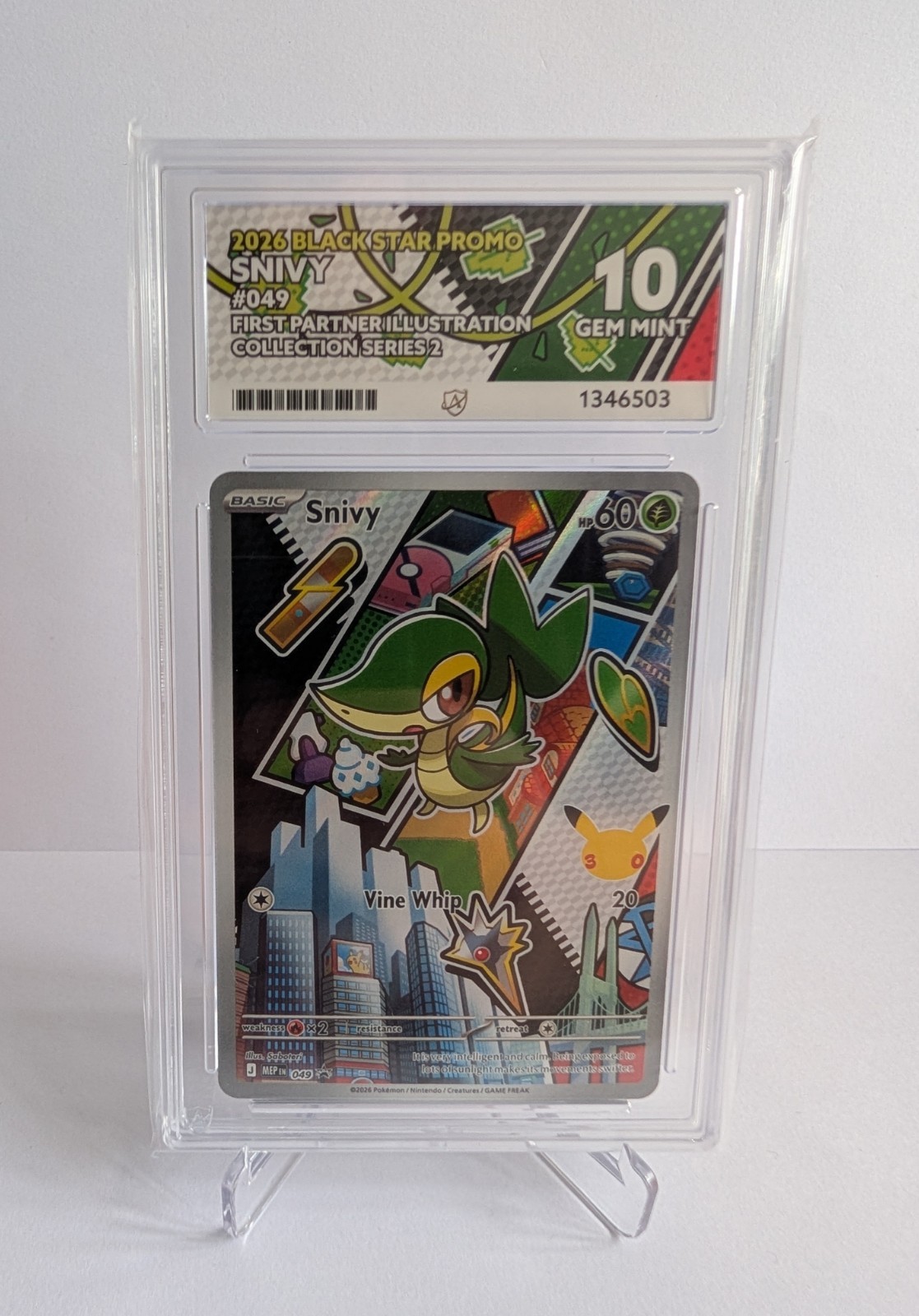 Snivy 049 Black Star Promo First Partner Series 2 ACE 10 Gem Mint Pokemon 2026
