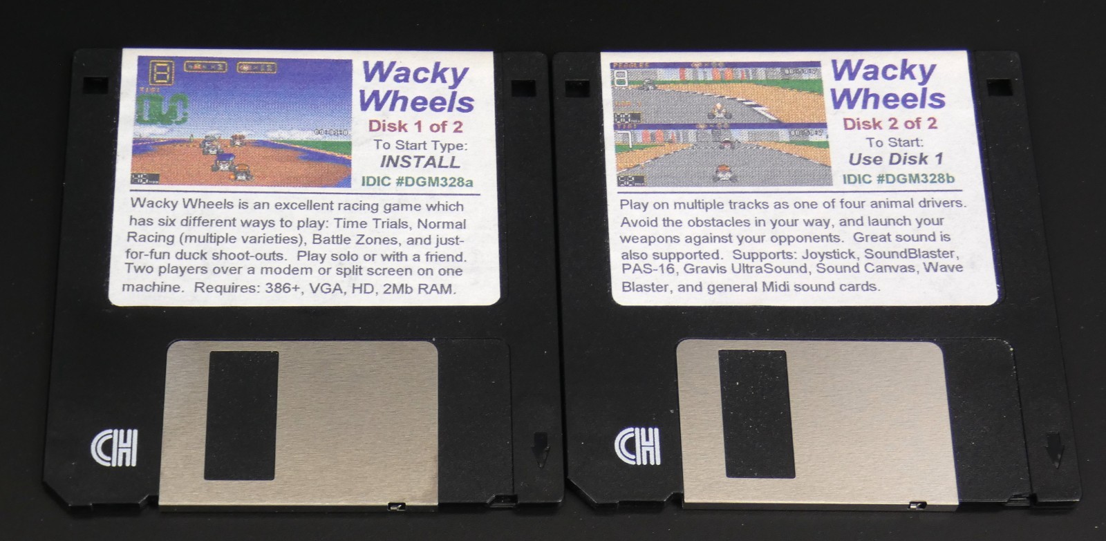 WACKY WHEELS PC Game Floppy Disks Only