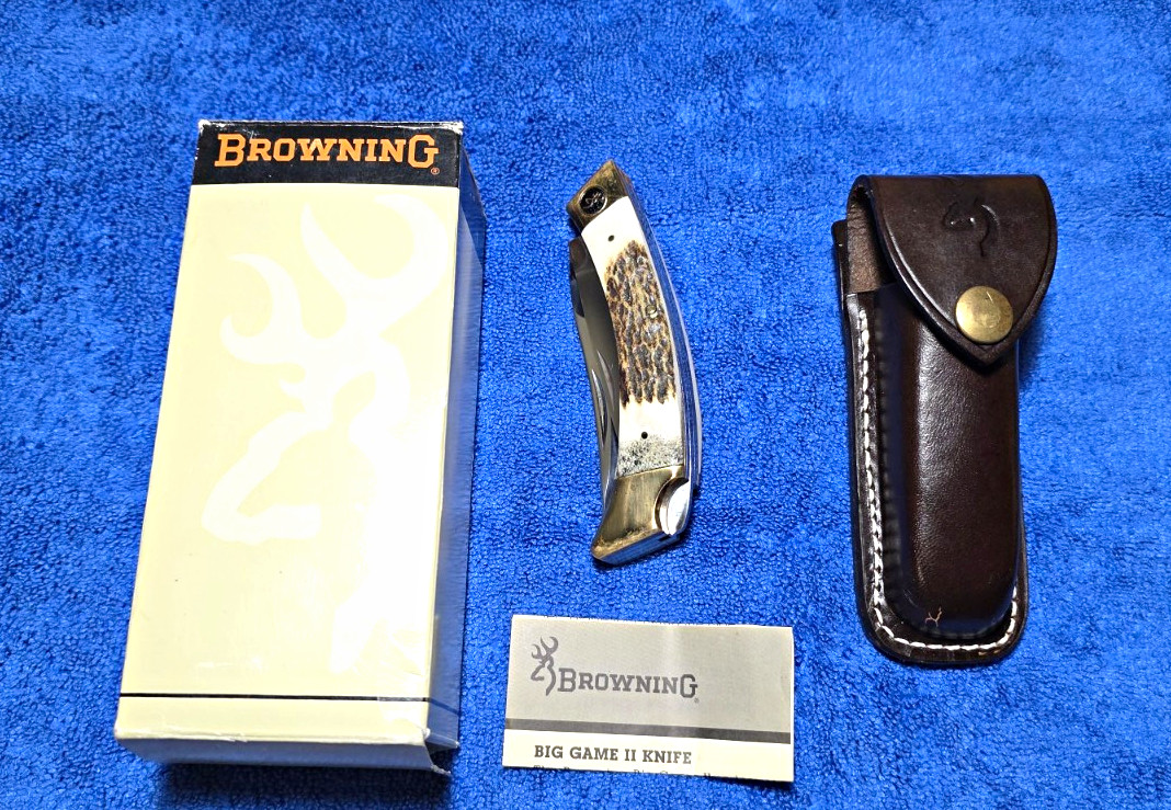 Browning Big Game II 524 Sambar Stag Hunting knife Vintage collector