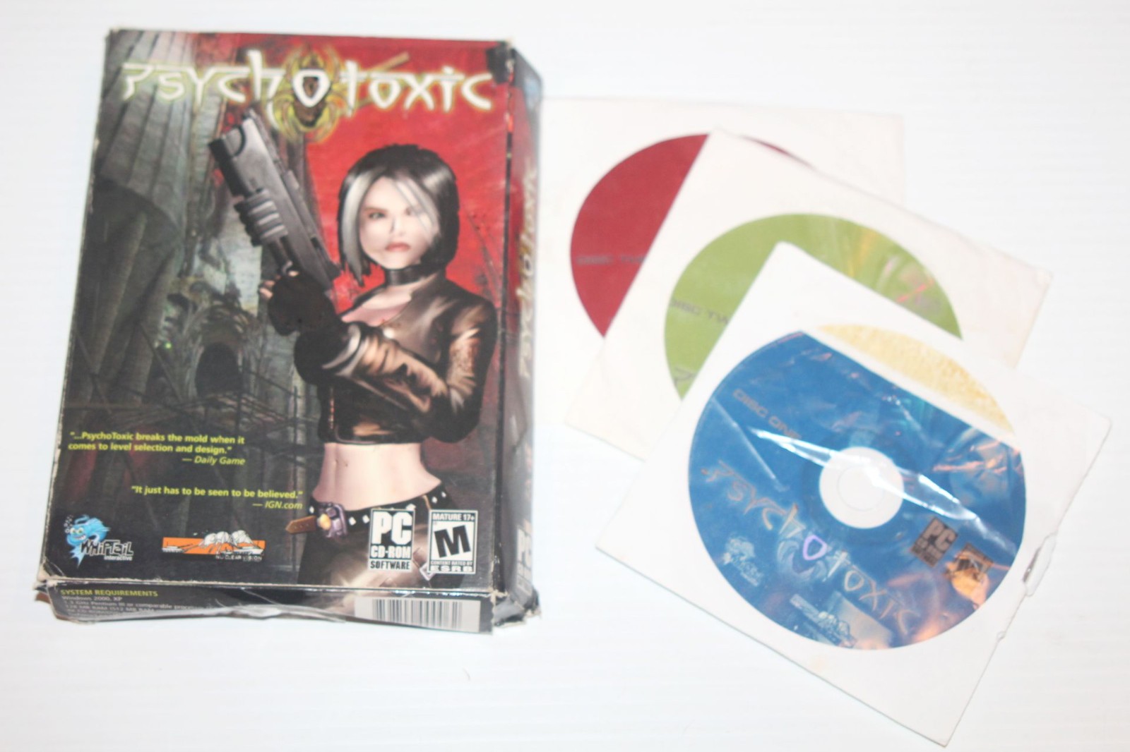 Vintage Computer PC Windows XP Video Game Psychotoxic 2005 CD-Rom 3 Discs w/ Box