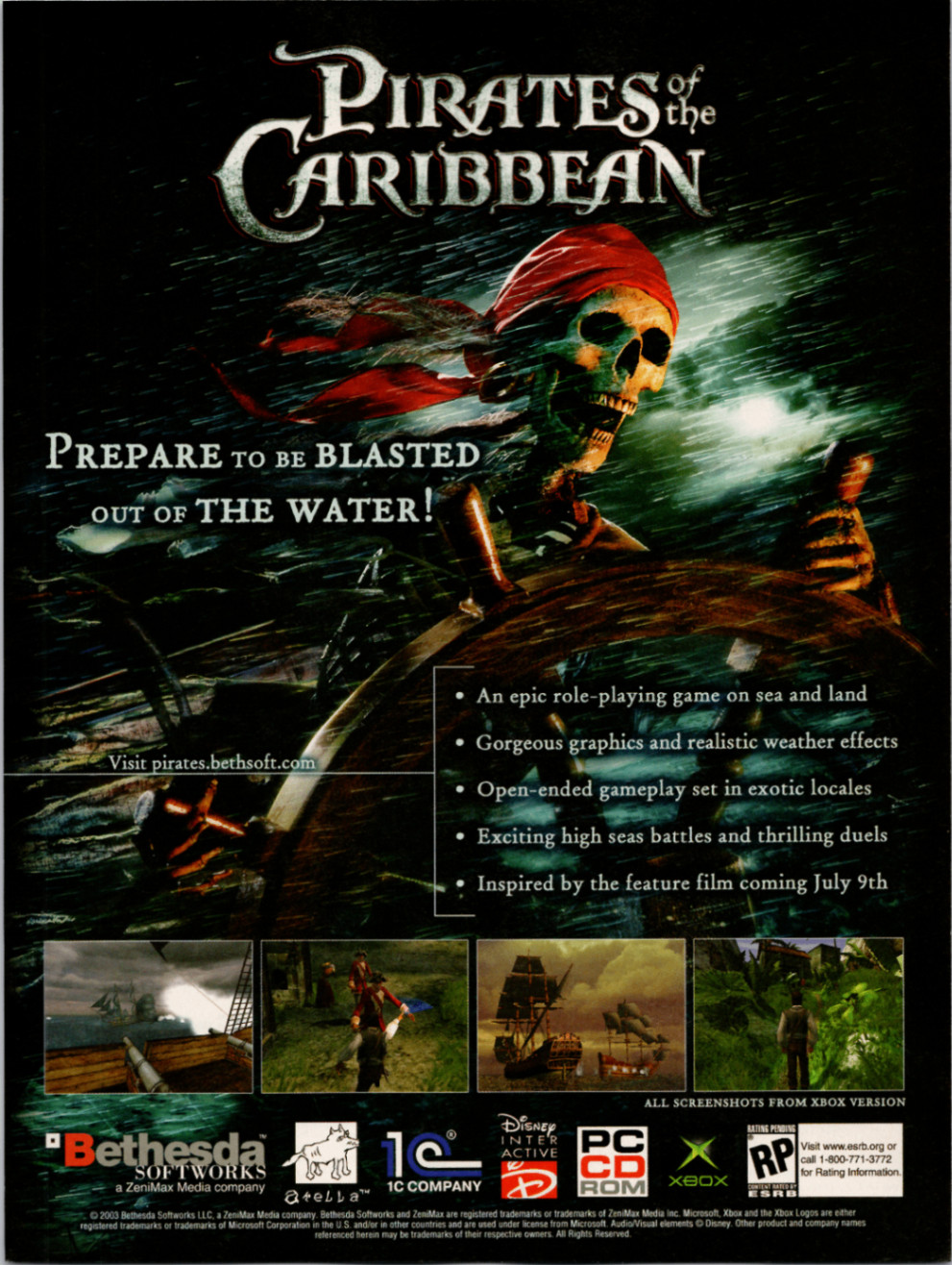 Pirates of Caribbean Bethesda Softworks 2003 Video Game Magazine Ad Print