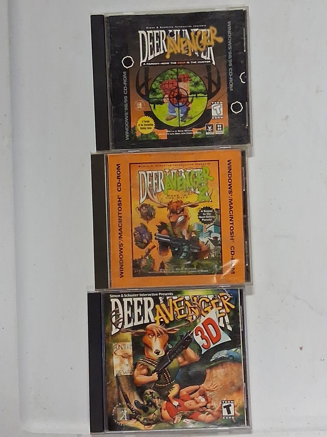 Deer Avenger Computer Games PC  Lot 1,2 and 3D 1990s Complete NOT TESTED