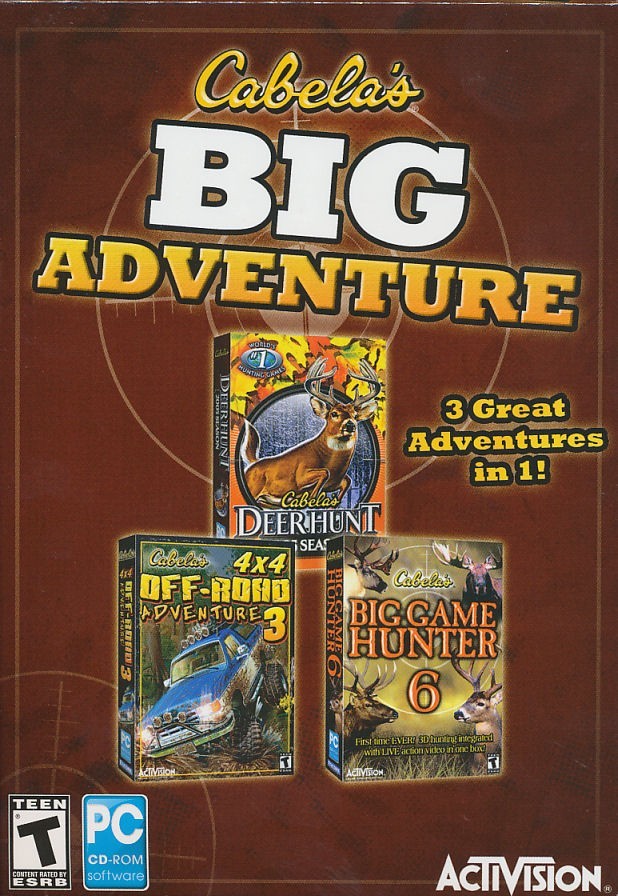 Cabela's Big Adventure 3x PC Games: Deer Hunt, 4x4 Off Road, Big Game Hunter NEW